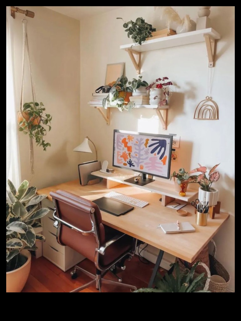 Cum pot realiza un decor de birou boem cu accesorii colorate pentru birou Boho?