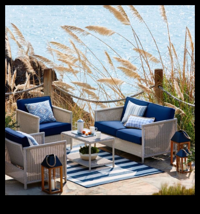 Care sunt câteva sfaturi cheie pentru decorarea unei zone de lounge în aer liber cu accente nautice?