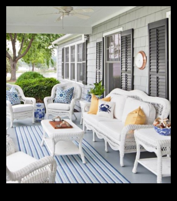 Care sunt câteva sfaturi cheie pentru decorarea unei zone de lounge în aer liber cu accente nautice?